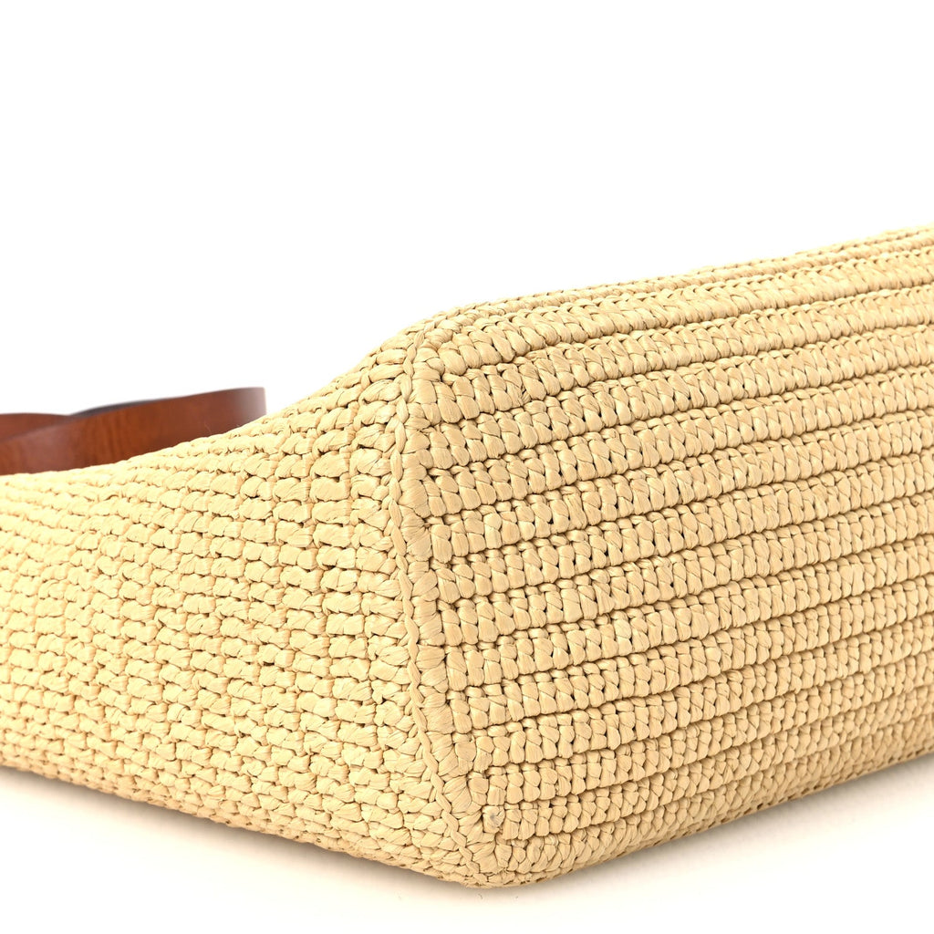 Crochet Vitello Secchiello Bucket Bag Naturale Brandy
