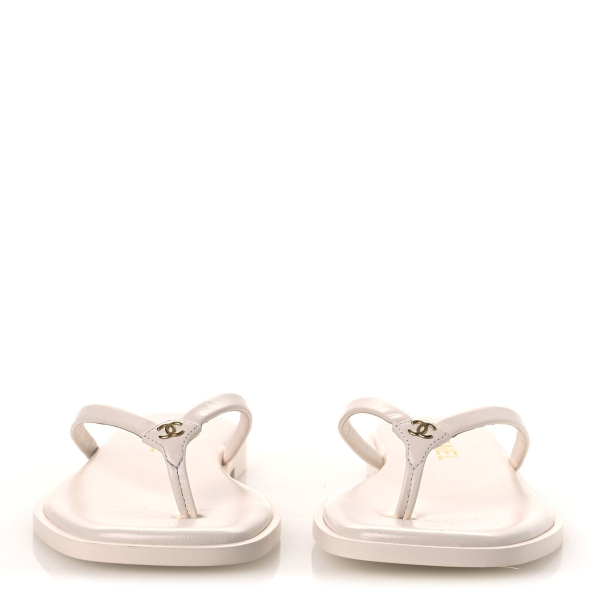 Goatskin CC Times Square Thong Sandals 37.5 White