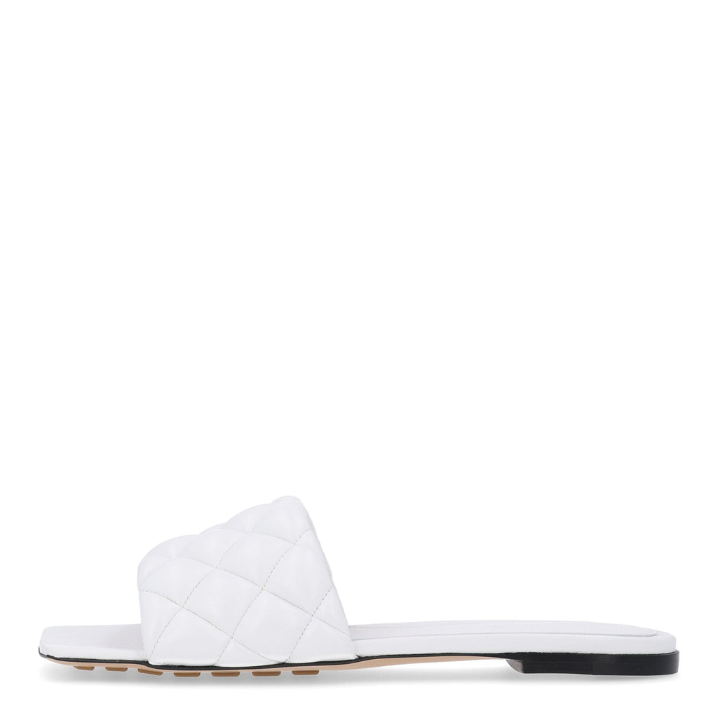 Nappa Matelasse Padded Flat Sandals 37.5 Optic White