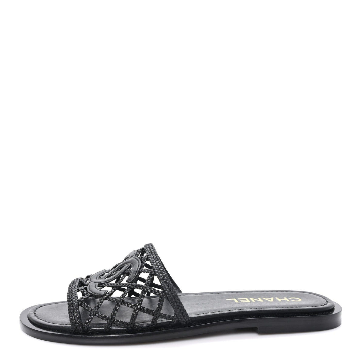 Lambskin Braided CC Mules 40 Black