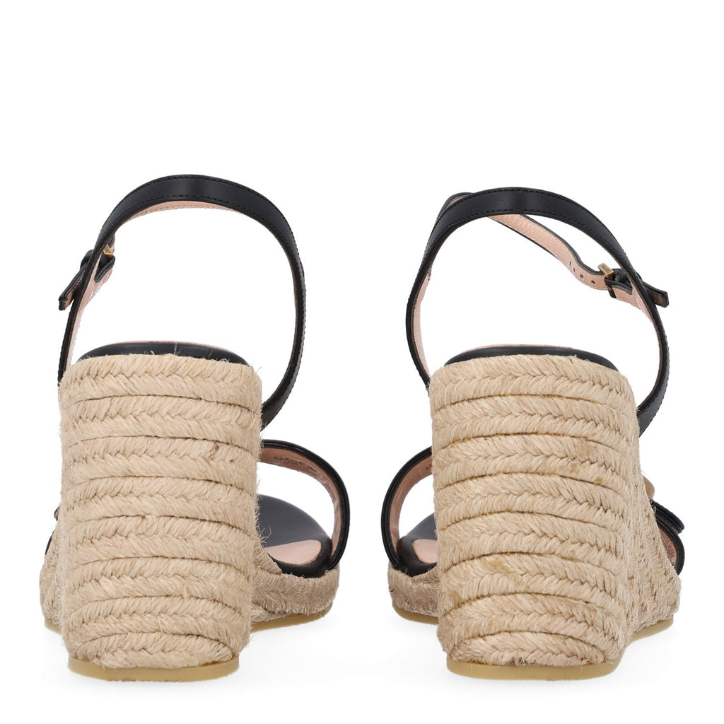Galassia Aitana Espadrille 10/95mm Wedge Sandals 39.5 Black