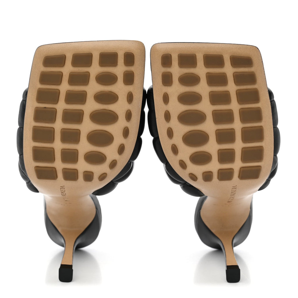Nappa Matelasse Padded Mule Sandals 39 Black