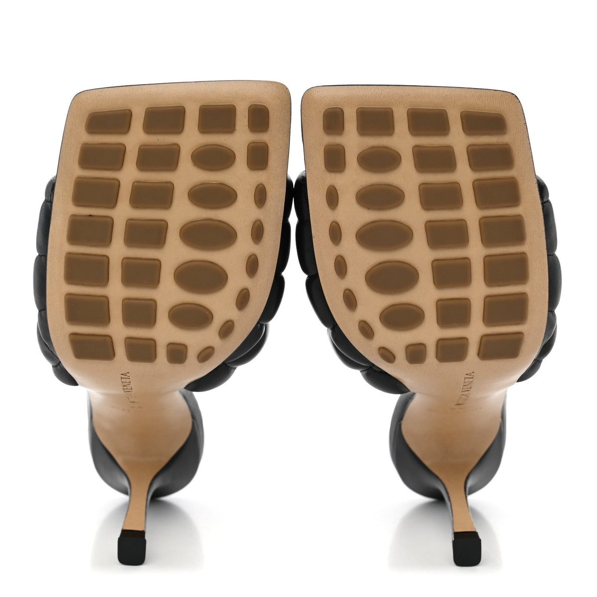 Nappa Matelasse Padded Mule Sandals 39 Black