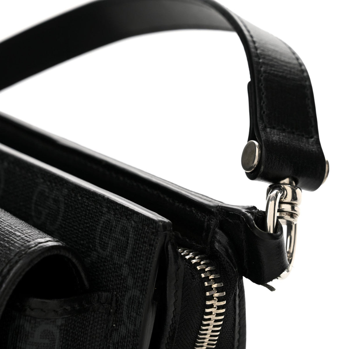 GG Supreme Monogram Canvas Interlocking G Belt Bag Black