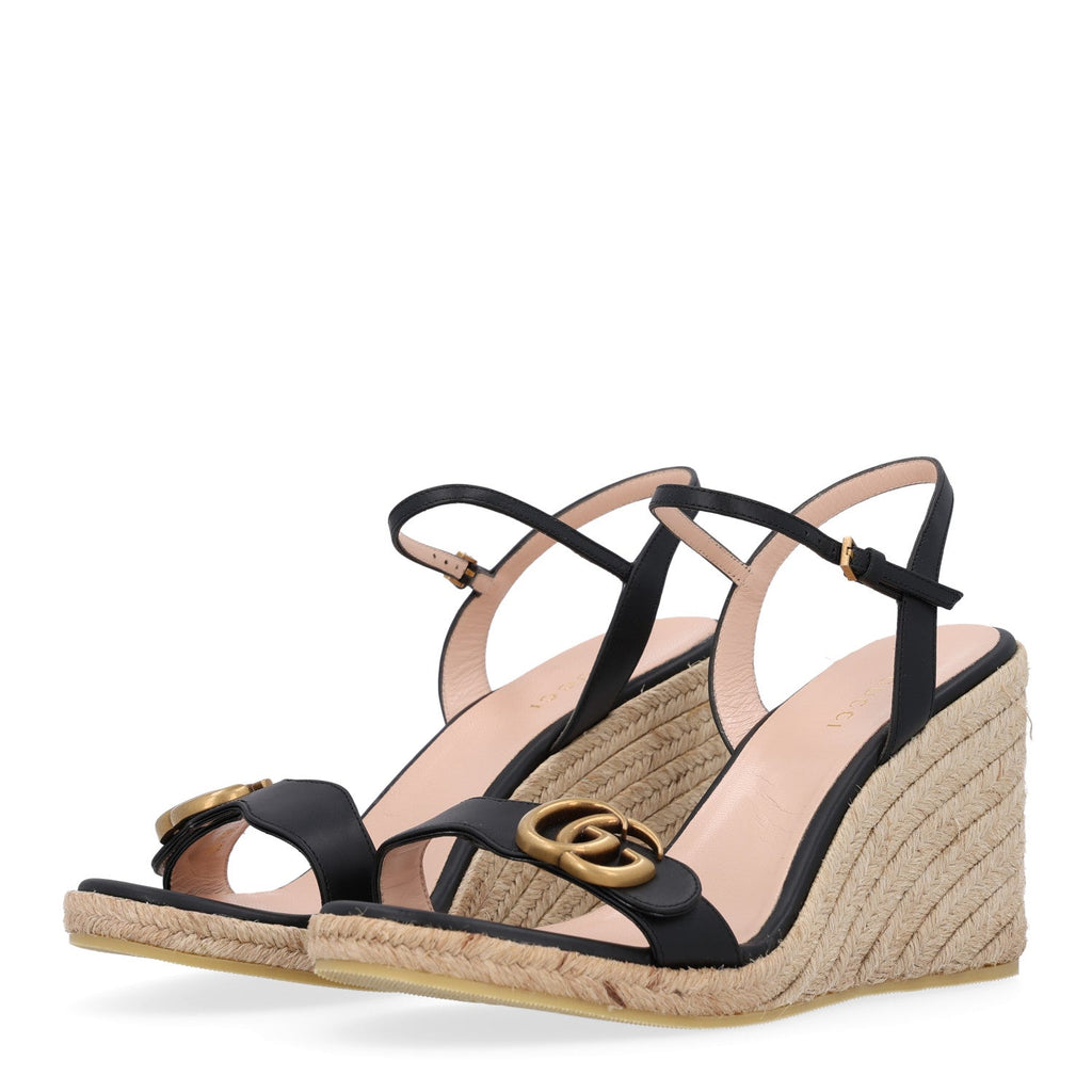 Galassia Aitana Espadrille 10/95mm Wedge Sandals 39.5 Black