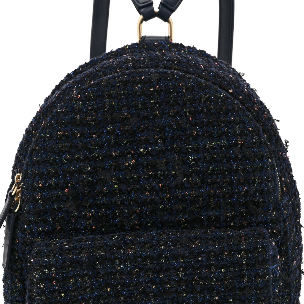 Tweed Front Pocket Backpack Navy