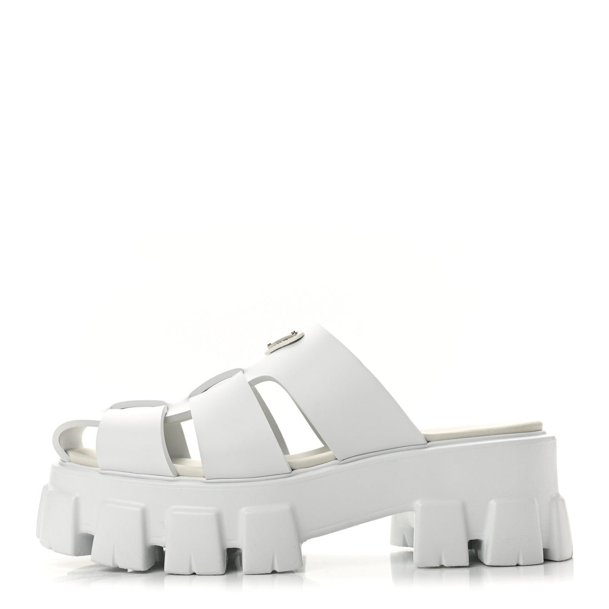 Foam Rubber Triangle Logo Monolith 55mm Cage Sandals 38 White