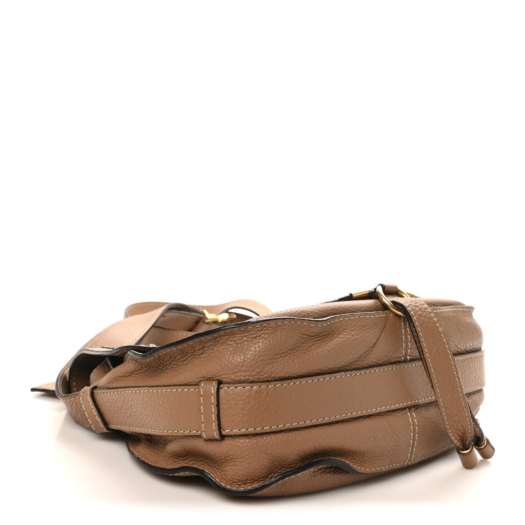 Calfskin Medium Marcie Round Crossbody Bag Nut