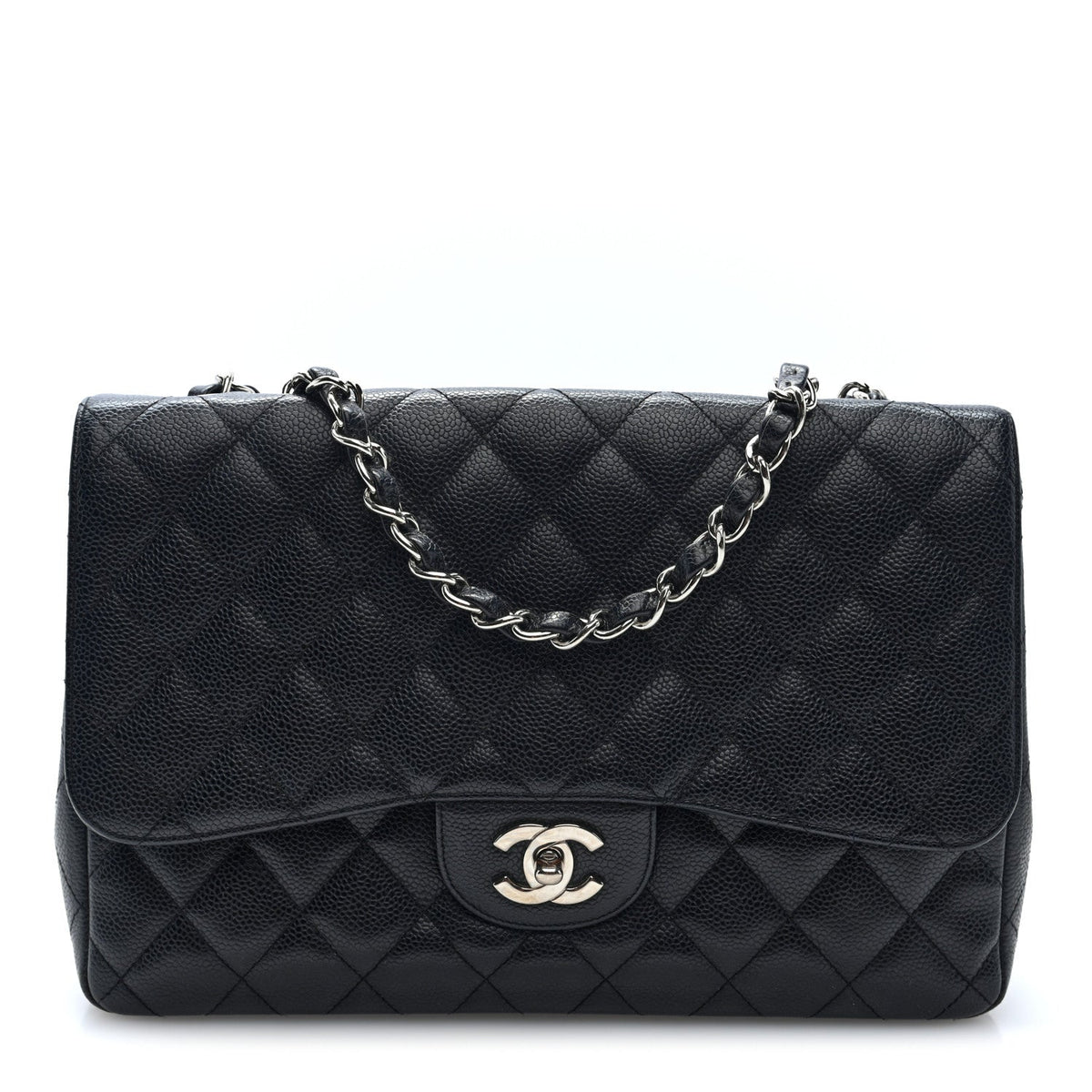 Caviar Quilted Jumbo Single Flap Black