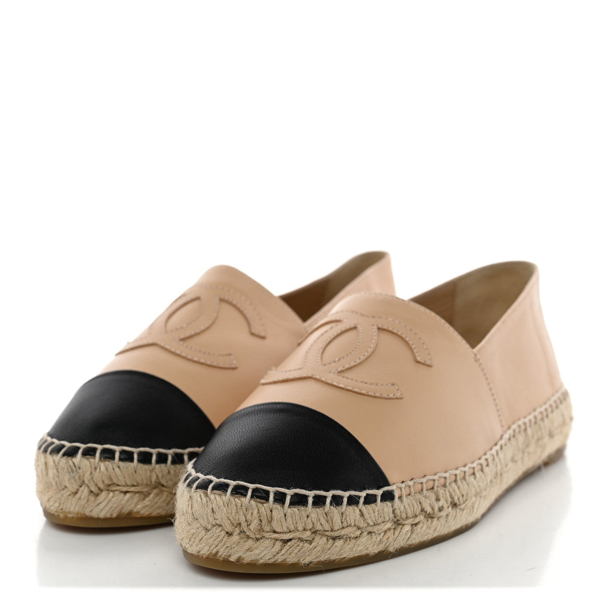 Lambskin CC Espadrilles 37 Beige Black
