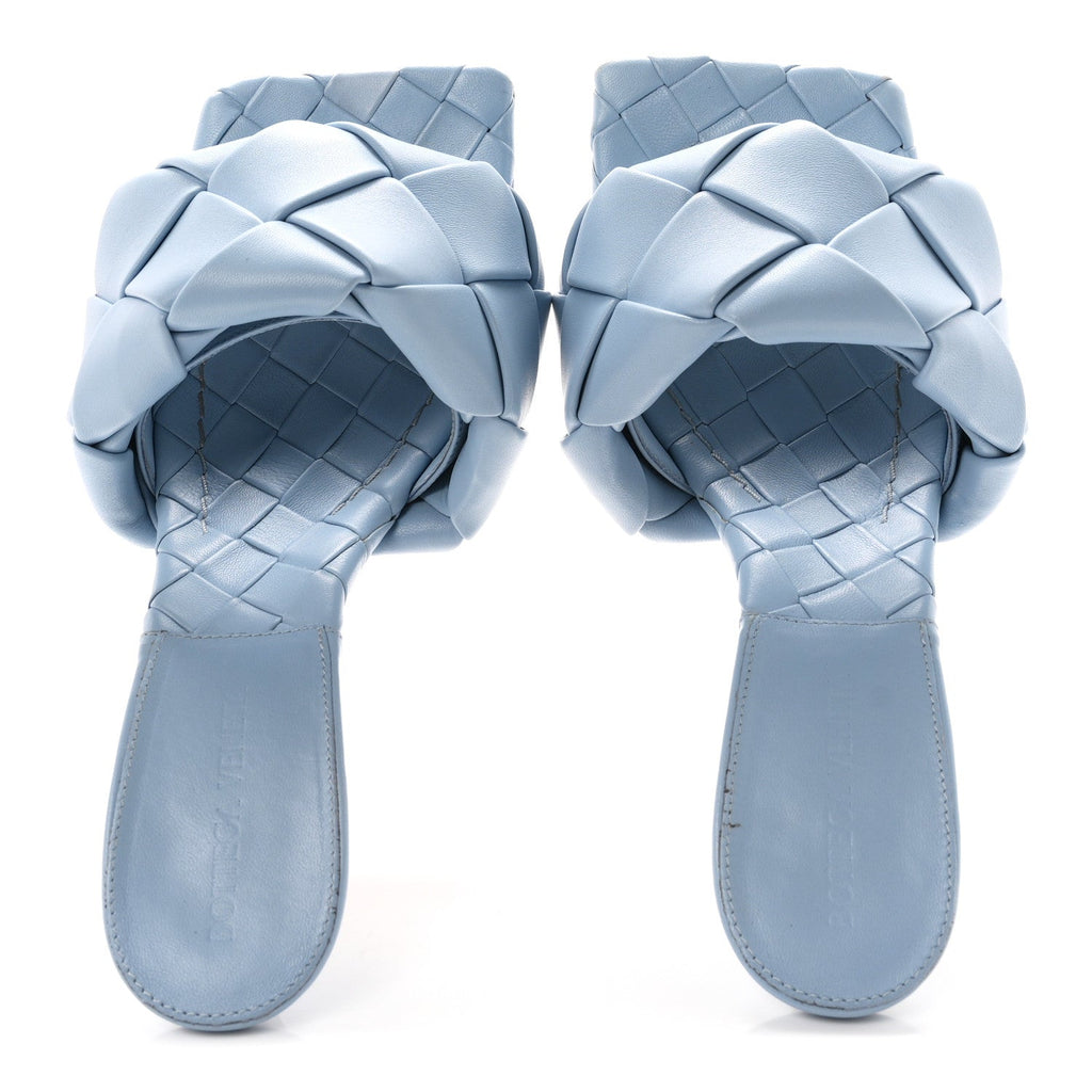 Nappa Maxi Intrecciato Lido Mule Sandals 38 Ice