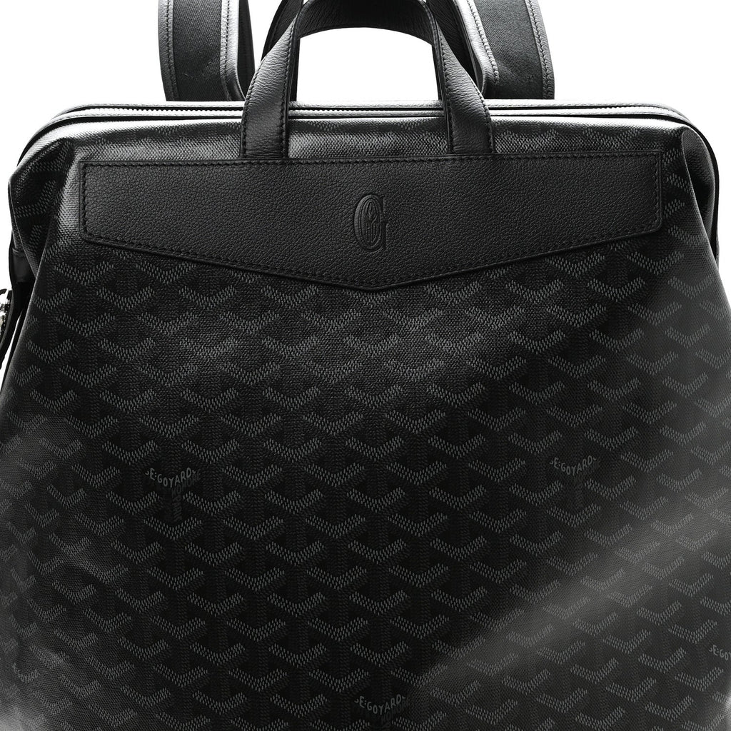 Goyardine Calfskin Cisalpin MM Backpack Jet Black