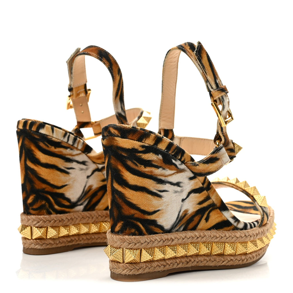 Toile Canvas Bengal Pyraclou 110 Wedge Sandals 36 Multicolor