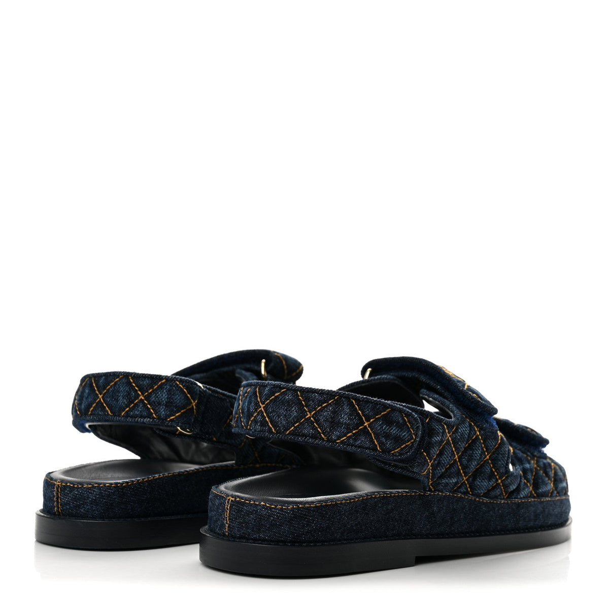 Denim Velcro Dad Sandals 36.5 Navy Blue