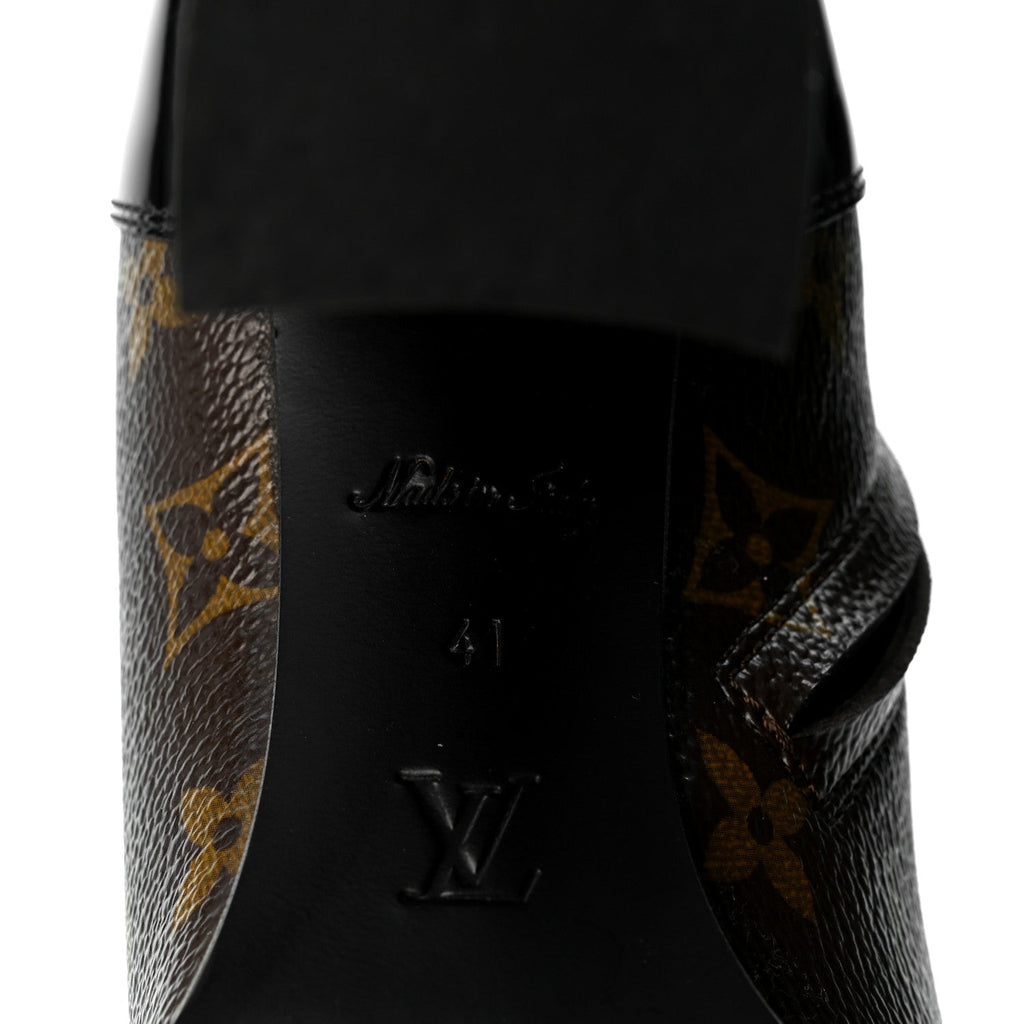 Patent Calfskin Monogram Star Trail Ankle Boots 41 Black