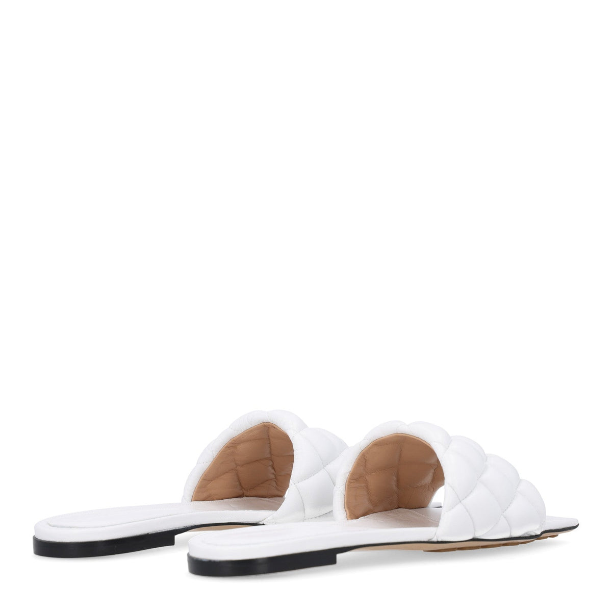 Nappa Matelasse Padded Flat Sandals 37.5 Optic White
