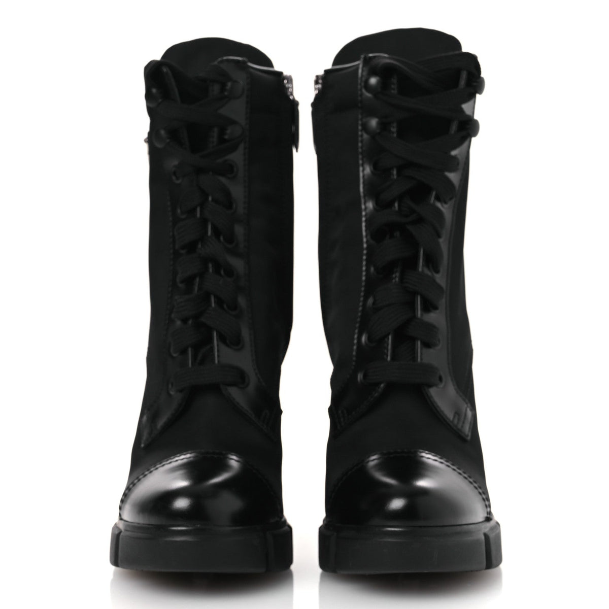 Spazzolato Re-Nylon Metal Triangle Logo 110mm Ankle Boots 36.5 Black