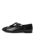 Lambskin Grosgrain Silk CC Mary Jane Flats 40 Black White