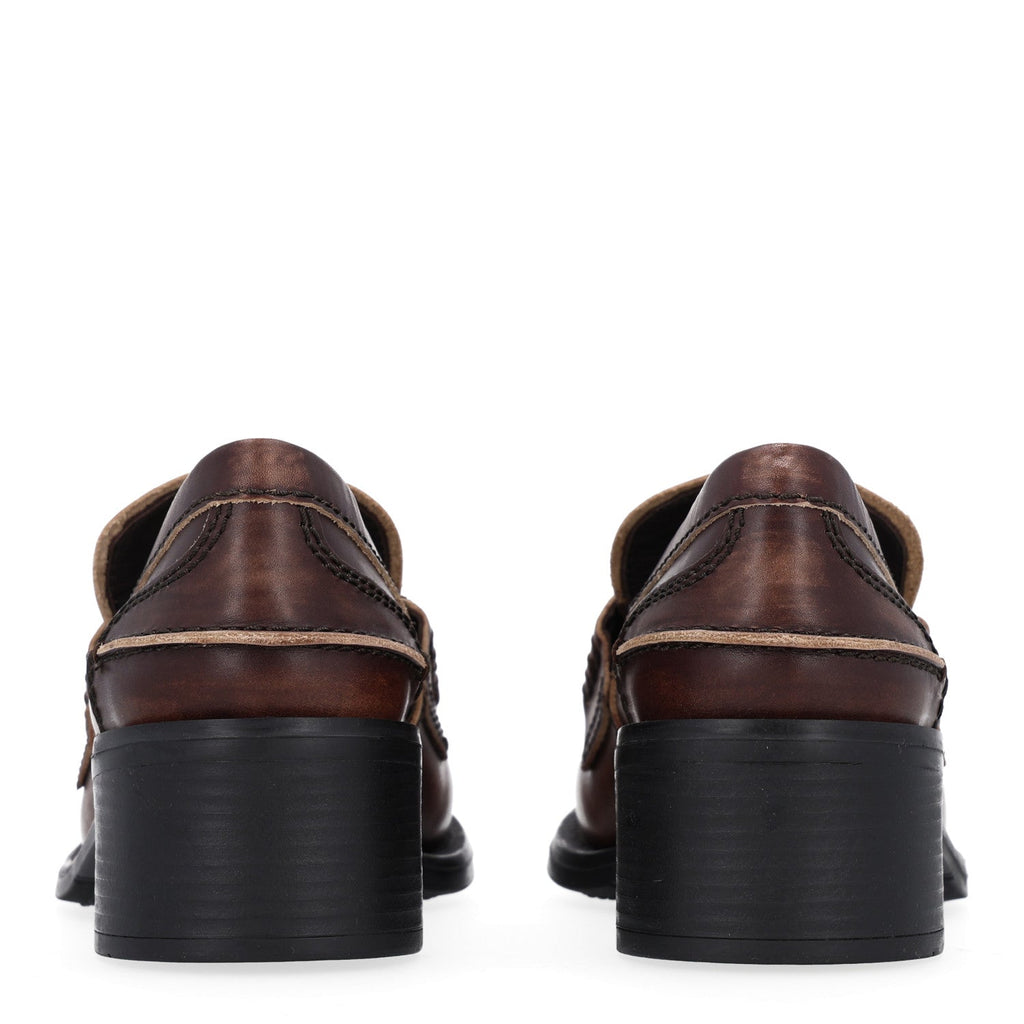 Vitello Deco Penny Platform Loafers 35.5 Ebano