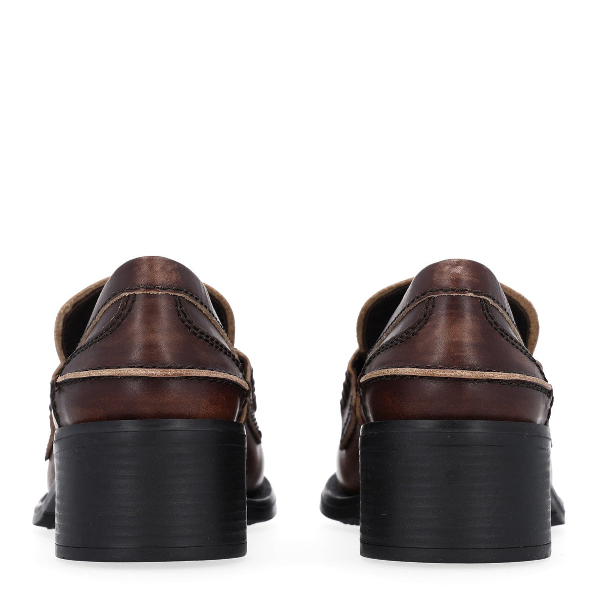 Vitello Deco Penny Platform Loafers 35.5 Ebano