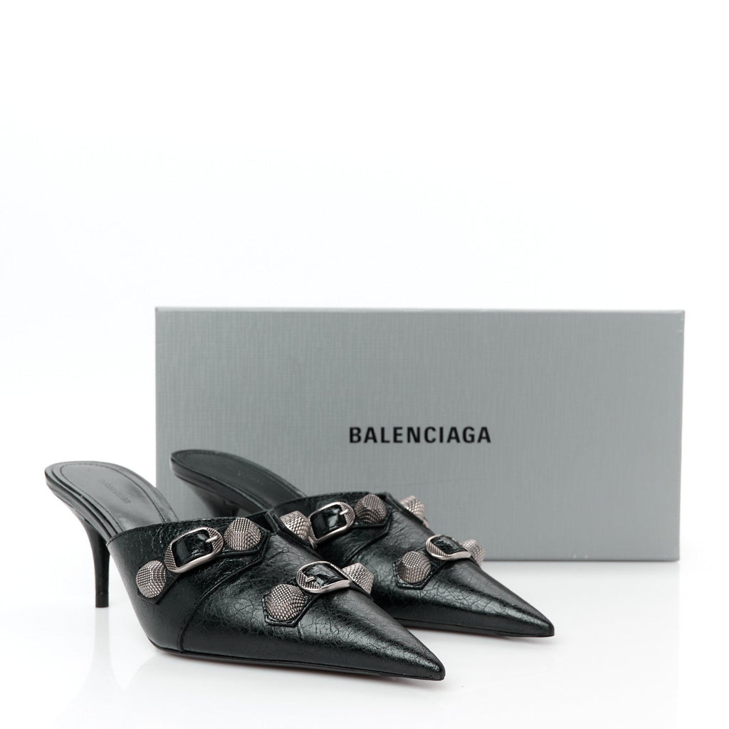 Agneau Arena Cagole 70mm Mules 36 Black