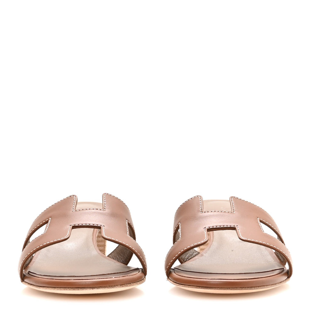 Calfskin Oasis Sandals 38 Gold