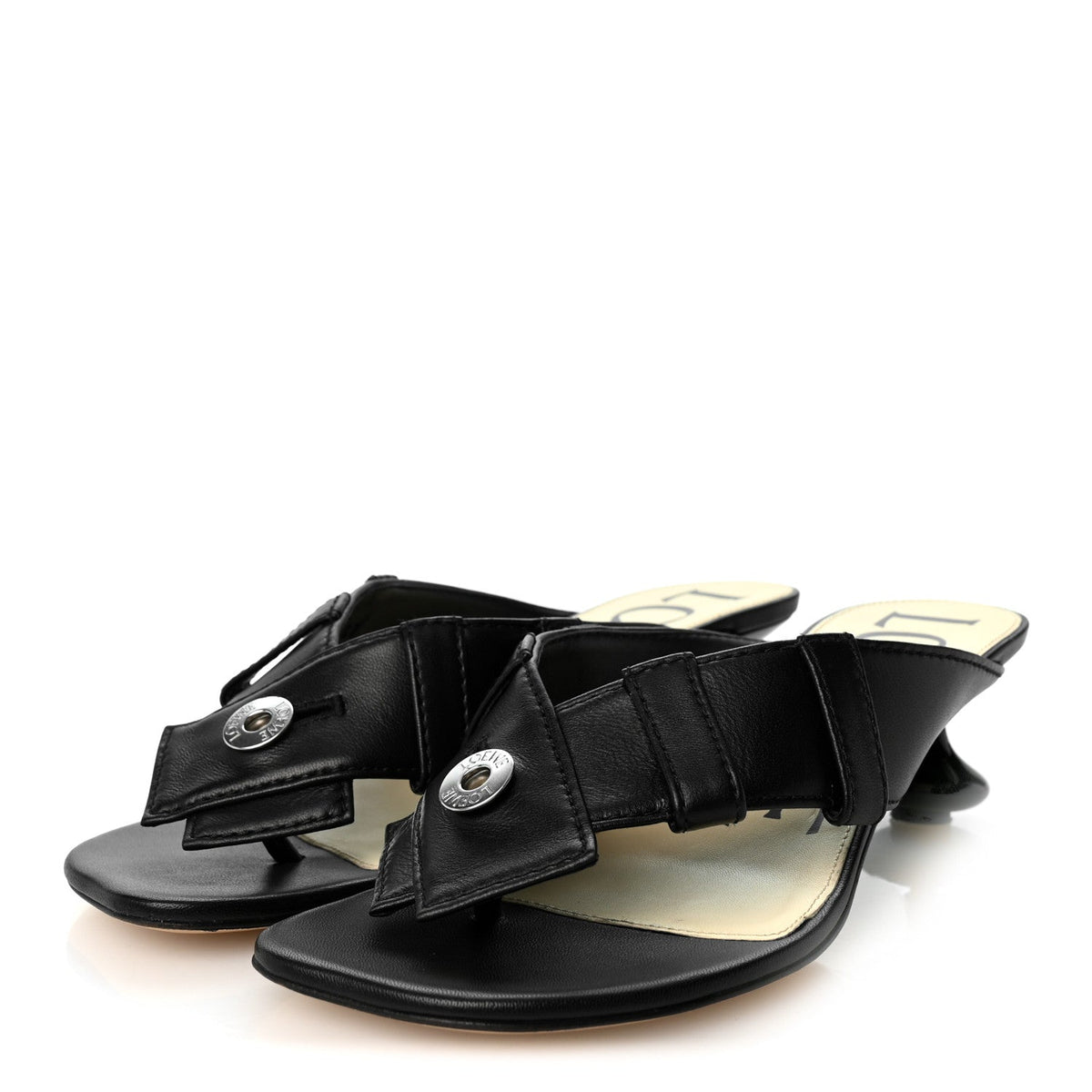 Lambskin Toy Panta 45mm Sandals 37 Black