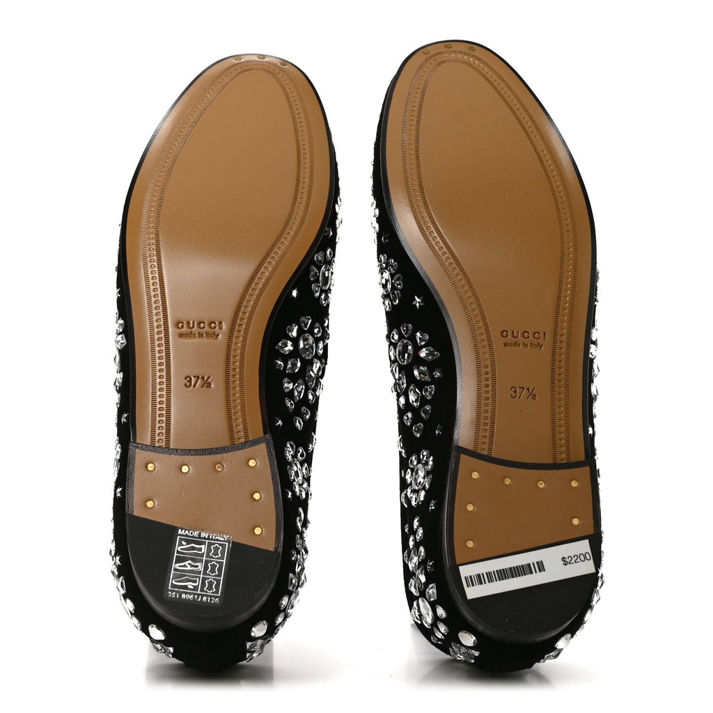 Kid Scamosciato Crystal GG Monogram Jordaan Loafer 37.5 Black