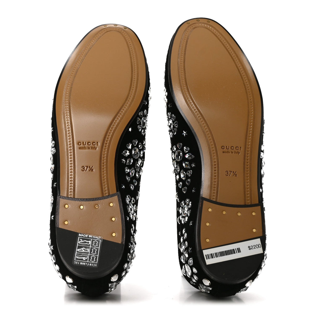 Kid Scamosciato Crystal GG Monogram Jordaan Loafer 37.5 Black