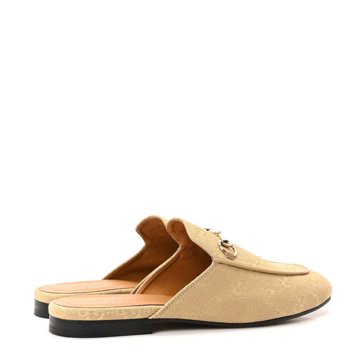 Canvas GG Monogram Womens Princetown Slippers 40.5 Egypt Salt