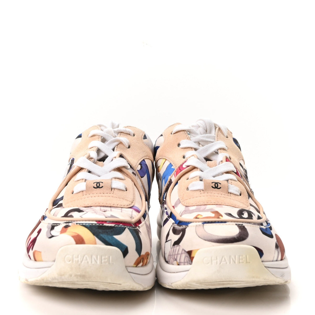 Satin Suede CC Graffiti Print Sneakers 41 Multicolor