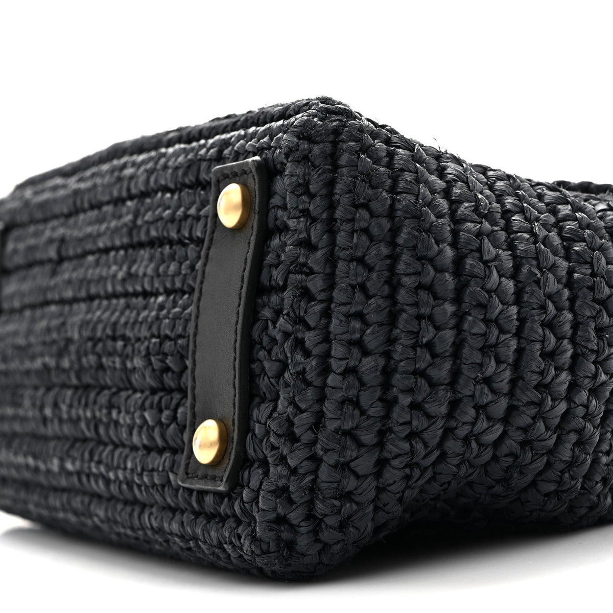 Straw Raffia Shoulder Bag Navy Blue