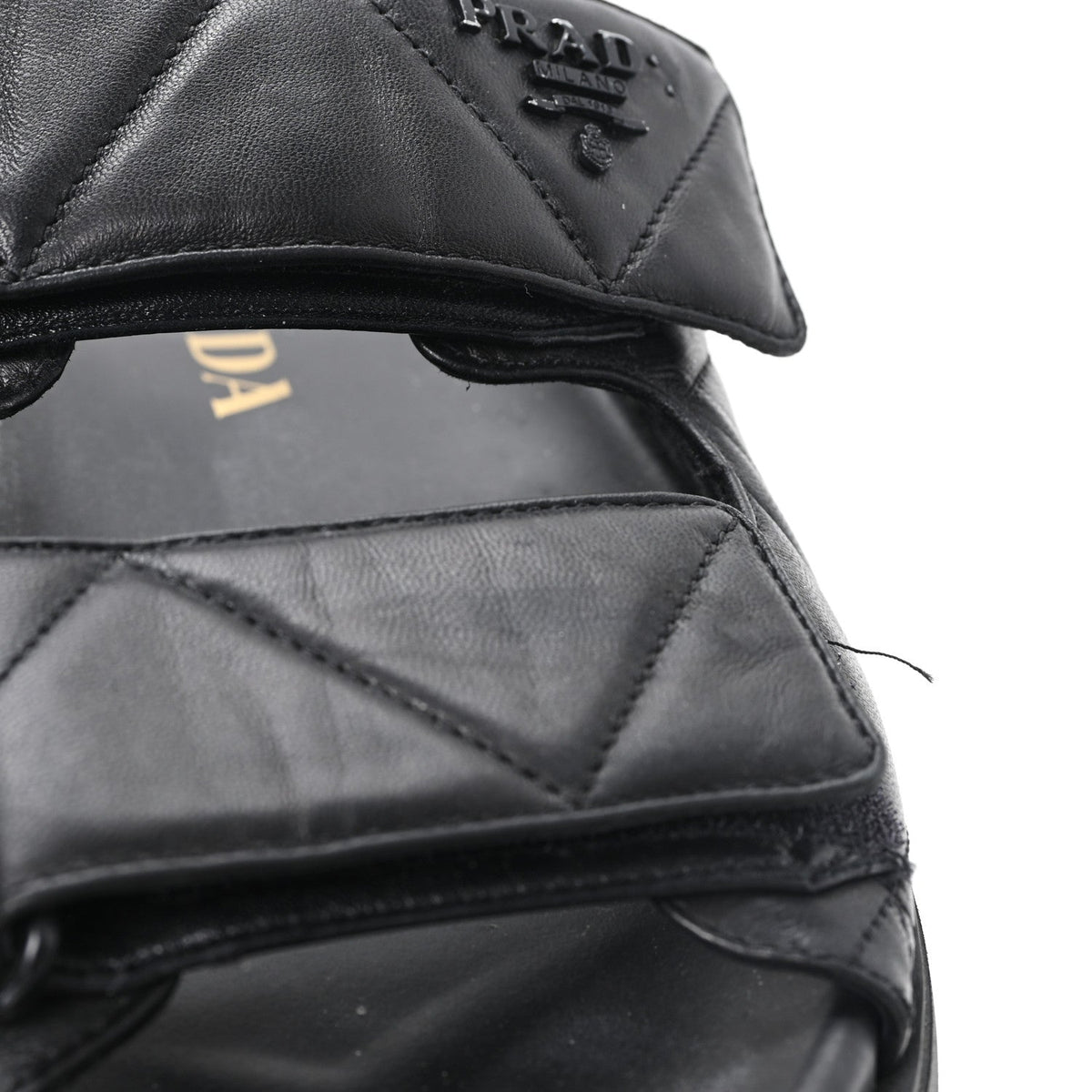 Nappa Quilted Padded Logo Platform Slide Sandals 36.5 Black