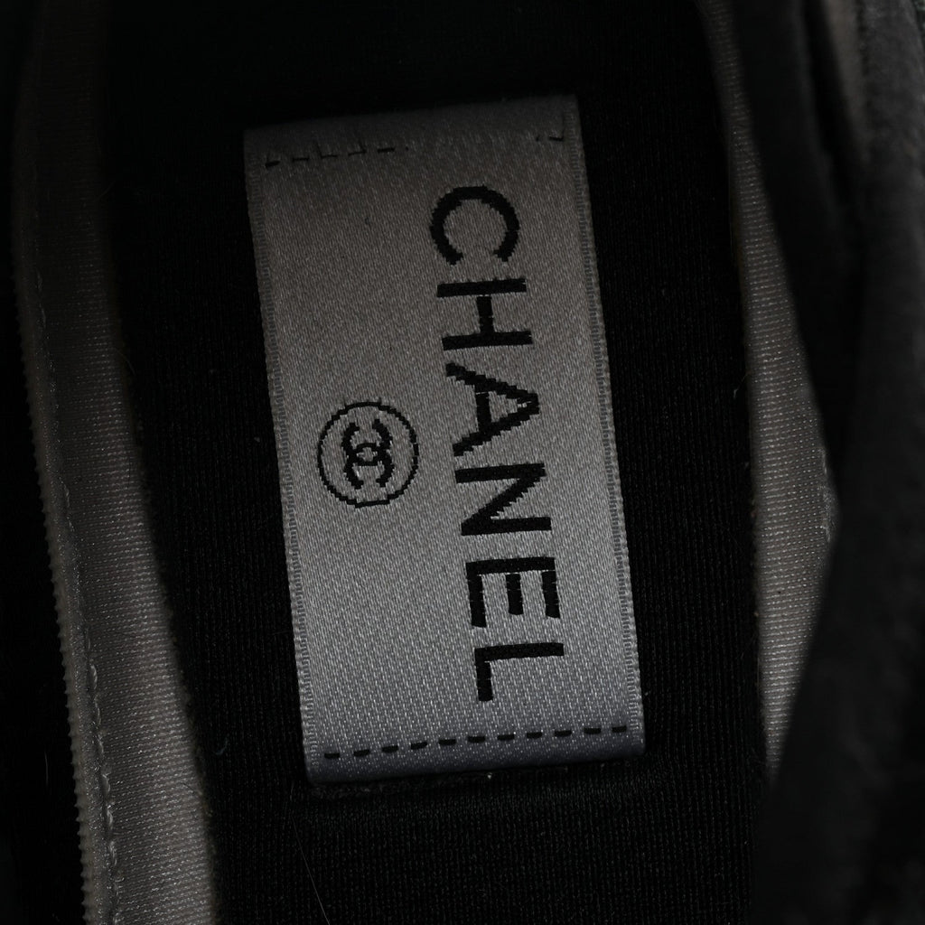 Velvet Calfskin Mixed Fibers CC Sneakers 36.5 Black