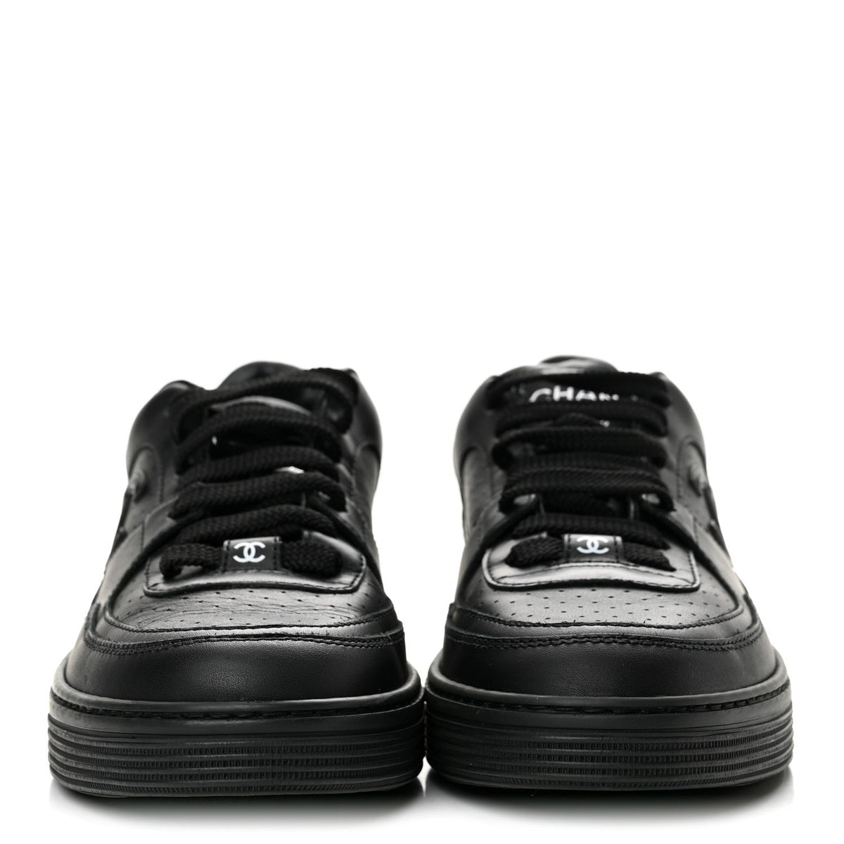 Calfskin CC Womens Sneakers 36.5 Black
