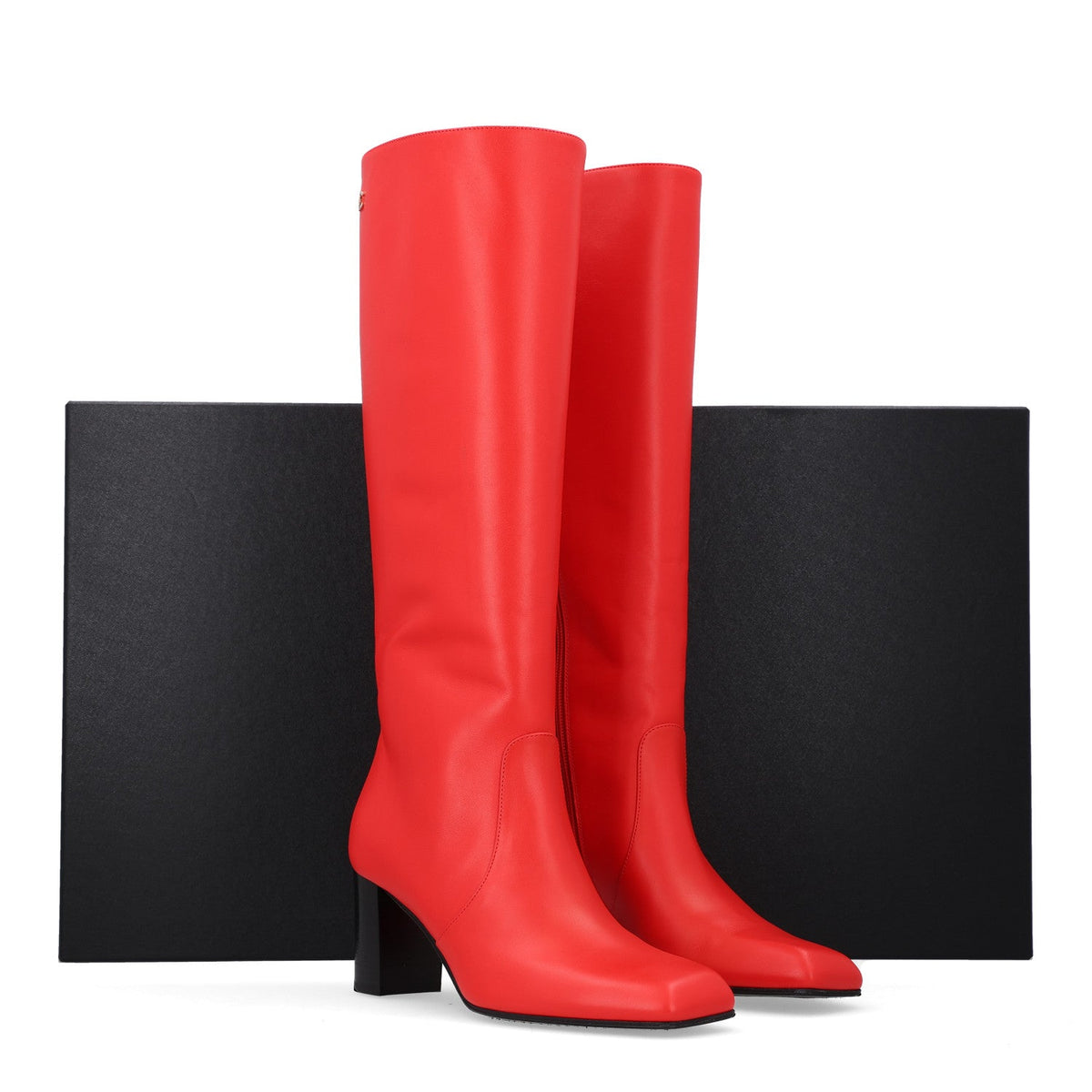 Calfskin High Boots 38 Red