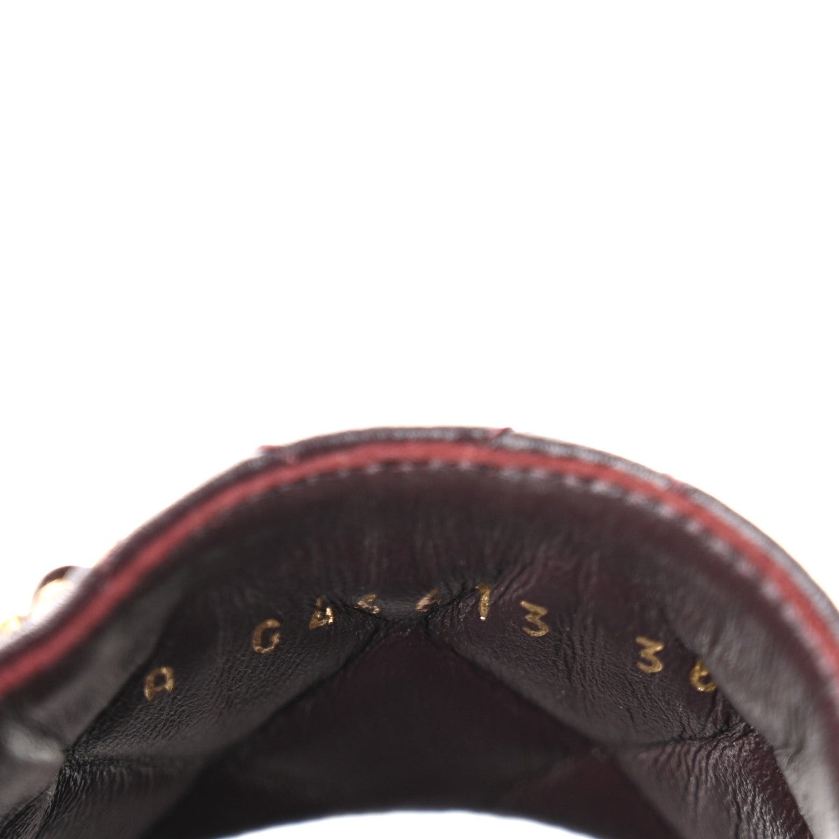 Shiny Lambskin Quilted Chain Around CC Platform Sandals 36 Burgundy