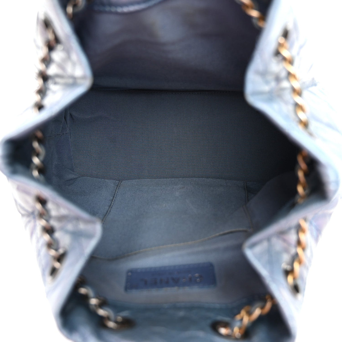 Iridescent Lambskin Calfskin Quilted Gabrielle Backpack Light Purple