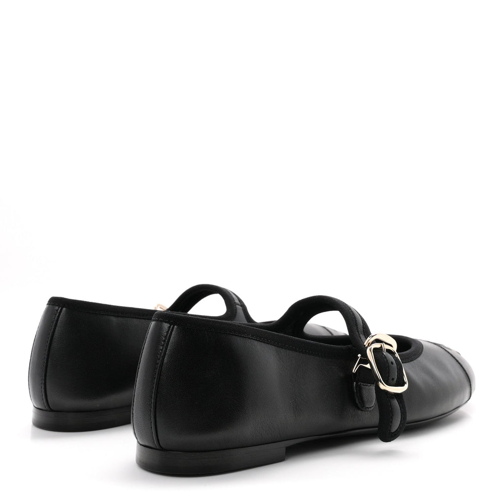 Lambskin Mary Jane Flats 35.5 Black