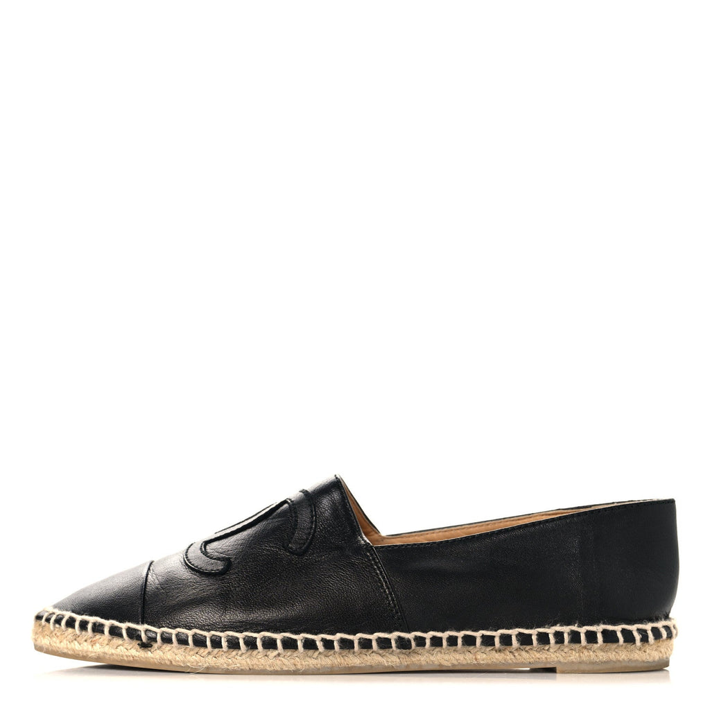 Lambskin CC Espadrilles  38 Black