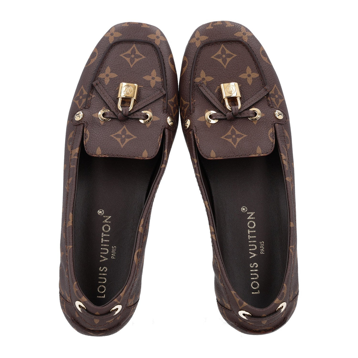 Monogram Grained Calfskin Flore Car Loafers 40 Cacao Brown