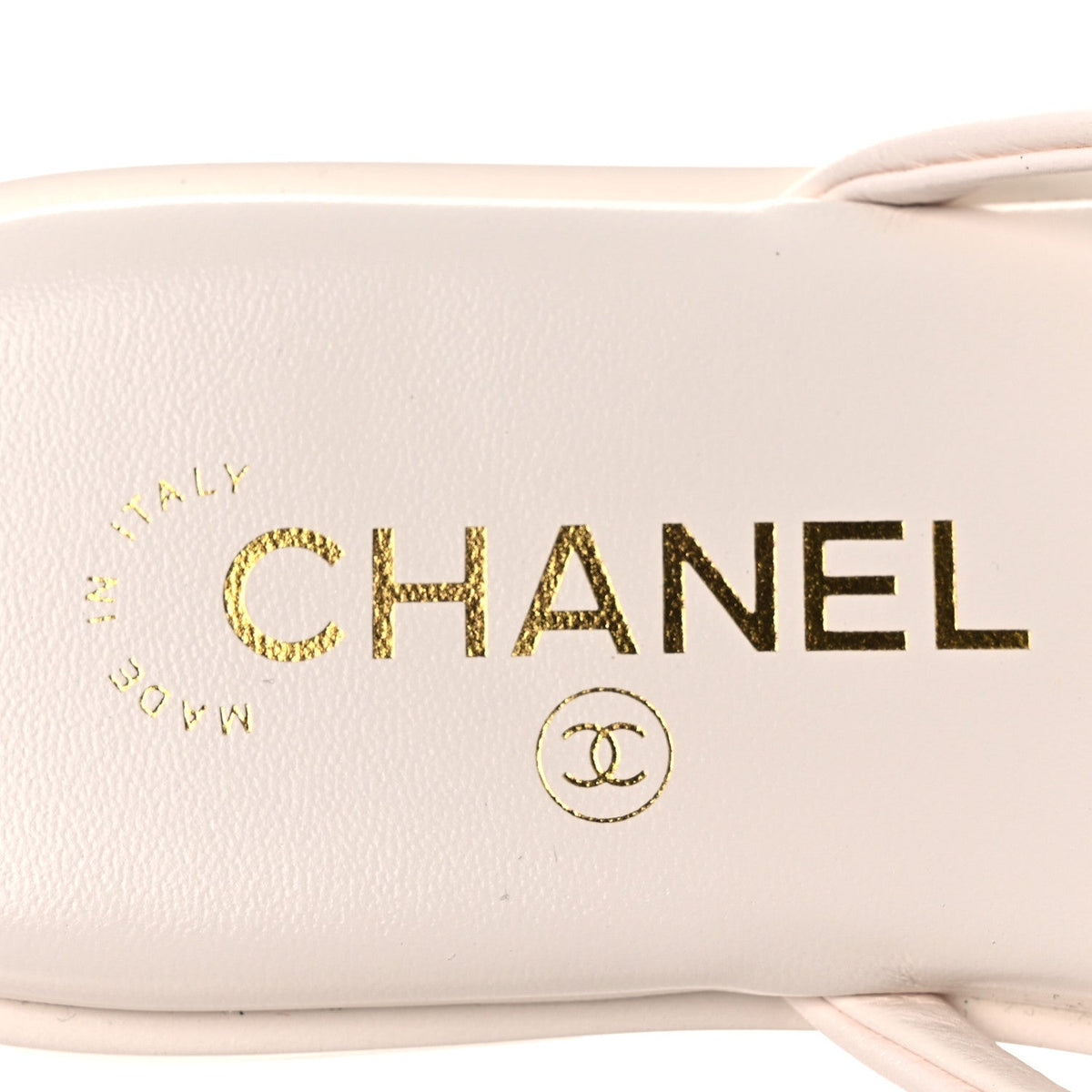 Goatskin CC Times Square Thong Sandals 37.5 White