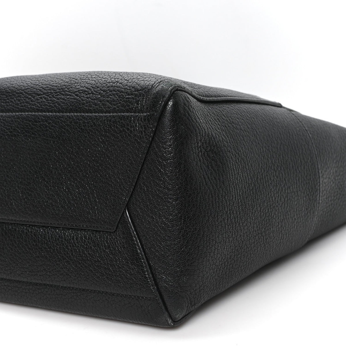 Soft Grained Calfskin Sangle Bucket Bag Black