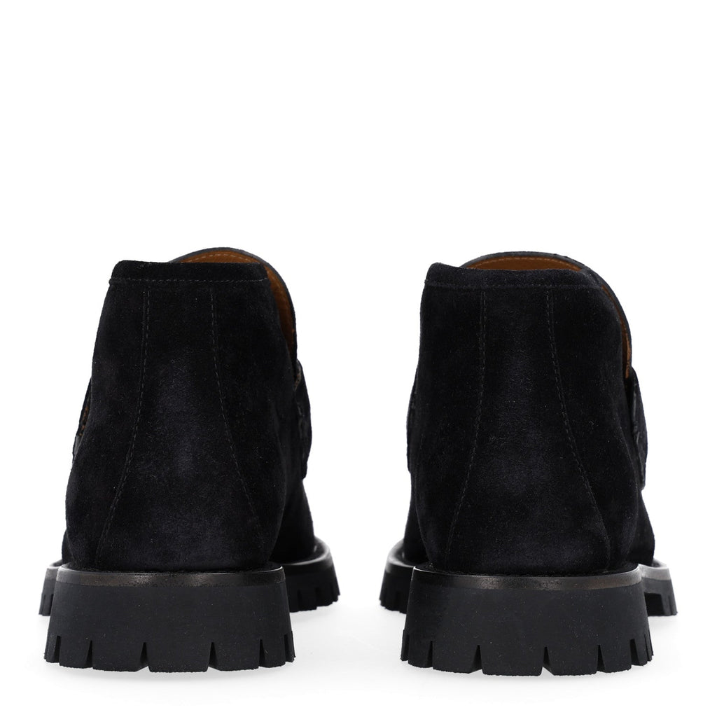 Suede Horsebit Womens Ankle Boots 38.5 Black
