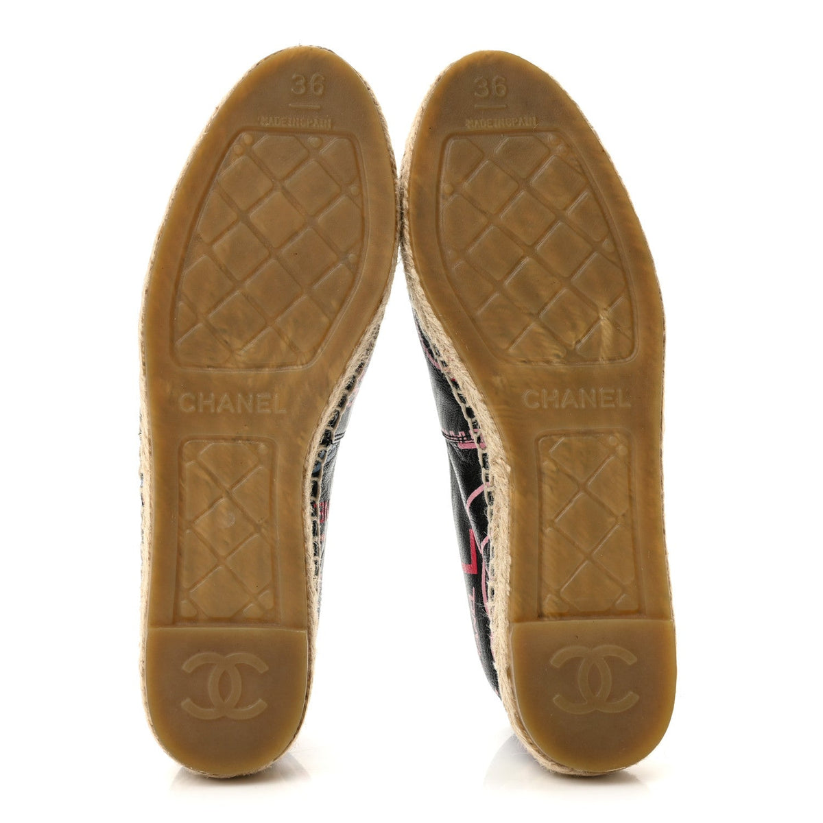 Lambskin Grosgrain Printed Espadrilles 36 Multicolor Black
