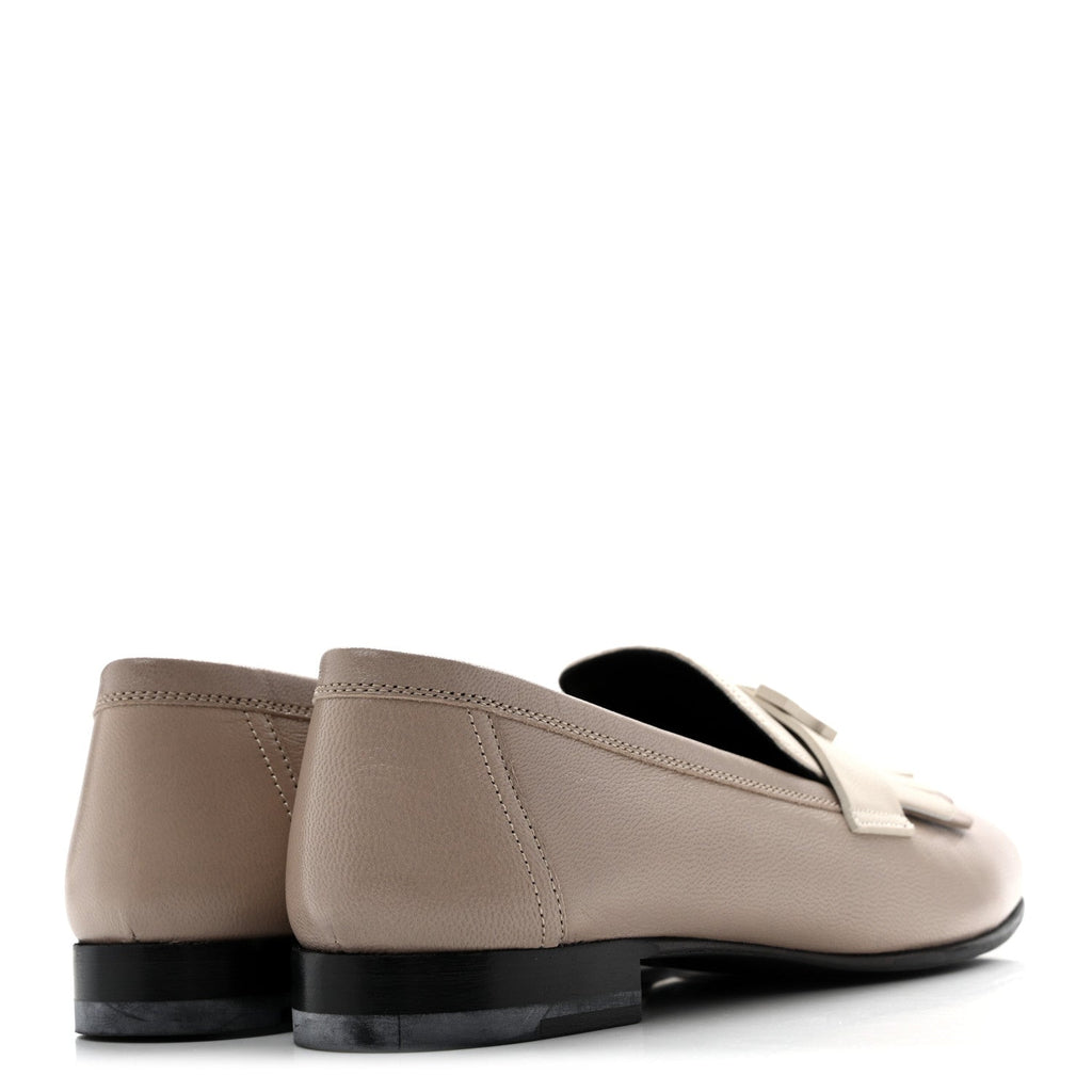 Goatskin Womens Royal Loafers 36.5 Multicolore Beige Mastic