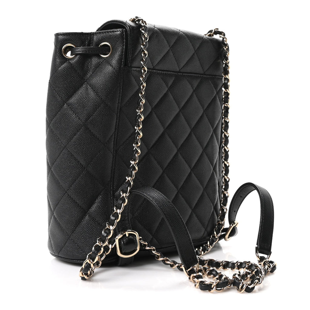 Caviar Quilted Backpack Bag Black