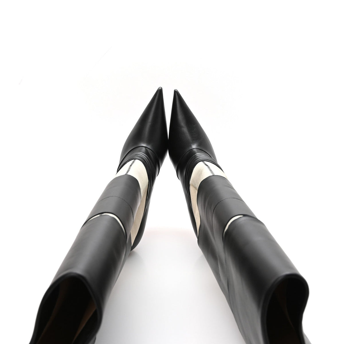 X MAISON MARGIELA Nappa Calfskin Xrismarteen 100 Knee High Boots 39 Black