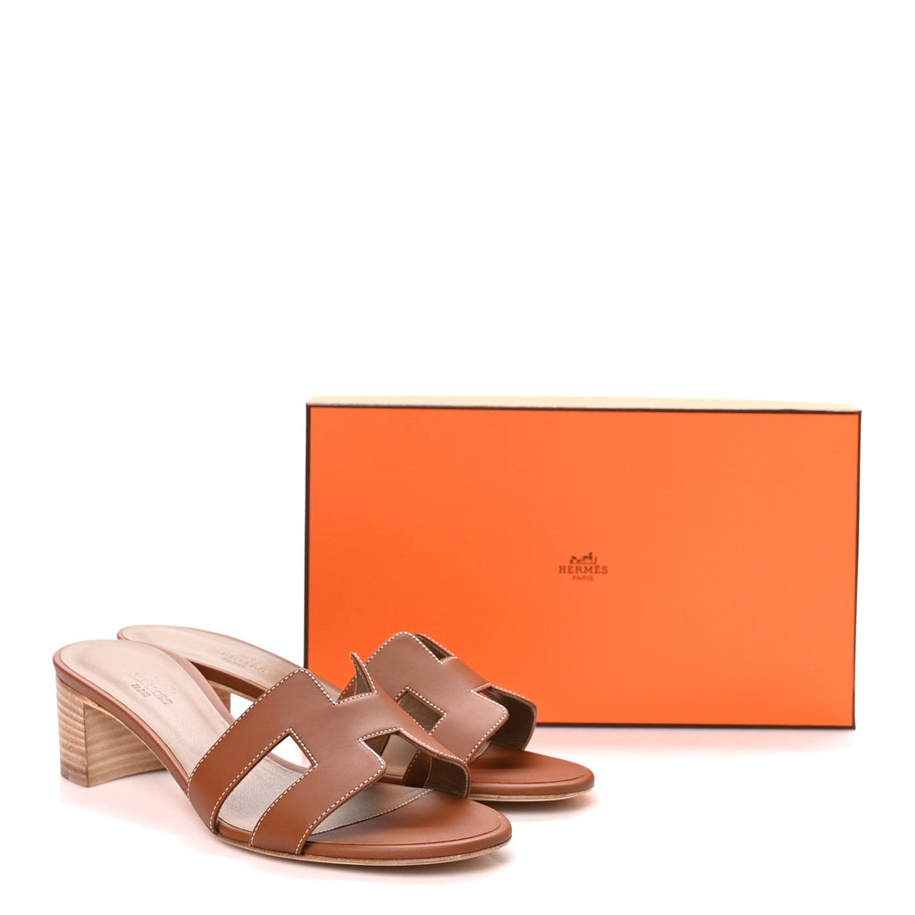 Calfskin Oasis Sandals 40 Gold