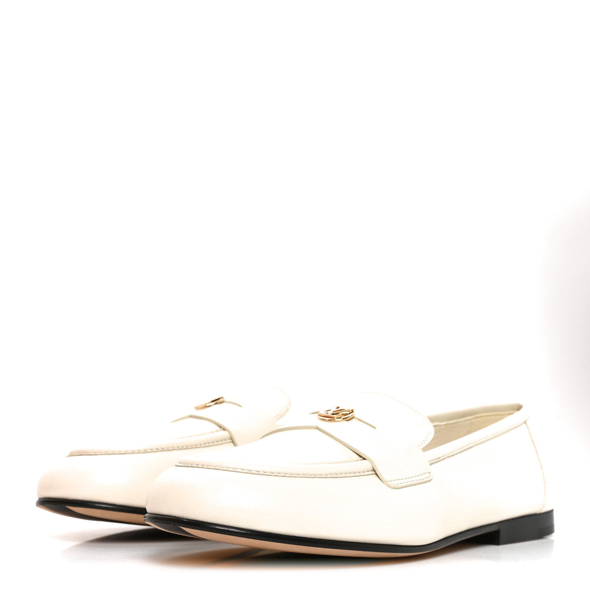 Lambskin Soho Flat Loafer 40 Ecru White
